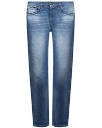 Versace - Cotton Logo Denim Jeans - Lyst
