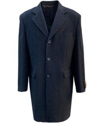 CappottoDomenico Tagliente in Flanella da Uomo colore Blu Uomo Abbigliamento da Cappotti da Cappotti lunghi e invernali 