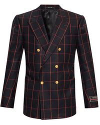 Gucci - Double-Breasted Check Blazer - Lyst