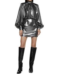 Blanca Vita - Abelia Laminiertes Mini -Kleid - Lyst