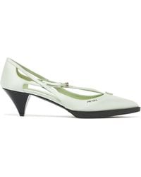 Prada - Cut-Out Satin Pumps - Lyst