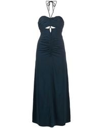 Self-Portrait - Cut-out Ruched Maxi Dress - Lyst