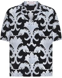 Valentino - Printed Silk Bowling Shirt - Lyst