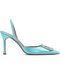 AMINA MUADDI - Camelia Satin Slingback Pumps - Lyst