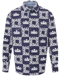 Dolce & Gabbana - Camicia in cotone con logo - Lyst