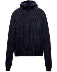 Prada - Wool Hooded Sweater - Lyst