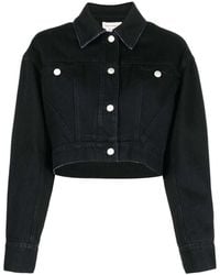 McQueen - Cropped Denim Jacket For - Lyst