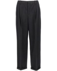 Saint Laurent - C Mere And Wool Flannel 90 Striped Pants - Lyst