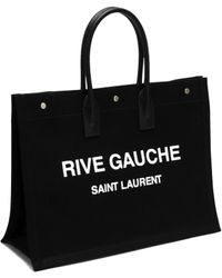Saint Laurent - Tote Aus Canvas Mit Druck "rive Gauche" - Lyst