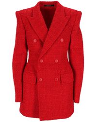 Balenciaga - Giacca blazer in tweed - Lyst