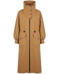 Herno - Long Funnel-Neck Trench Coat - Lyst