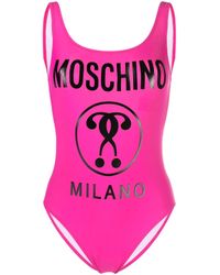 Moschino Einteiliger Logo-Badeanzug - Pink