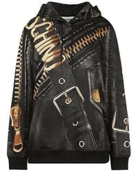 Moschino - Marco Biker Hooded Sweatshirt - Lyst