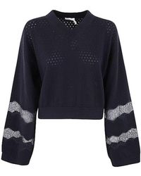 See By Chloé - Pullover in cotone e cashmere - Lyst