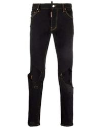 DSquared² - Slim-Fit Denim Jeans With Distressed Details - Lyst