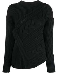 McQueen - Asymmetric Knitted Wool Jumper - Lyst