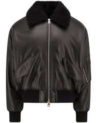 Ami Paris - Giacca bomber in pelle - Lyst