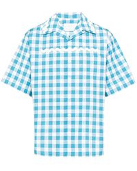 Prada - Camicia in cotone a quadri - Lyst