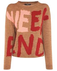 Weekend by Maxmara Odessa Wool Logo Sweater - Brown