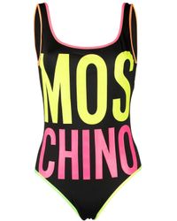 Moschino One-piece Logo Swimsuit - Black
