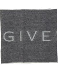 Givenchy Sciarpa in lana con logo - Grigio