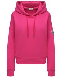 Moncler Logo Cotton Sweatshirt - Pink