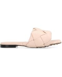 Bottega Veneta - Lido Leather Flat Sandals - Lyst