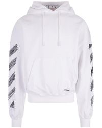 Off-White c/o Virgil Abloh - Felpa con cappuccio bianca scribble diag - Lyst