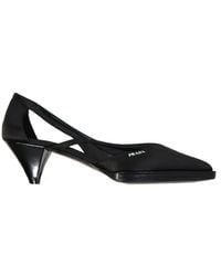 Prada - 55Mm Cut-Out Satin Pumps - Lyst