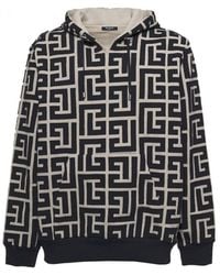 Balmain - Monogram-print Hoodie - Lyst