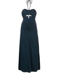 Self-Portrait - Cut-out Ruched Maxi Dress - Lyst