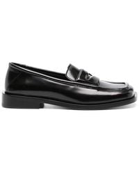 The Attico - Square-Toe Leather Loafers With Glossy Finish - Lyst