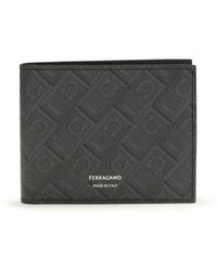 Ferragamo - Schwarze Kalbsleder Bos Taurus Geldbörse - Lyst