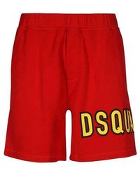 DSquared² - Cotton Logo Shorts - Lyst