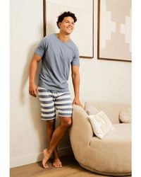 Phil & Co. Berlin - Shortama Korte Pyjama Set Palm Grijs - Lyst