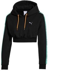 PUMA - X Sue Tsai Cropped Hoodie Taped Logo Jumper 578211 01 Textile - Lyst