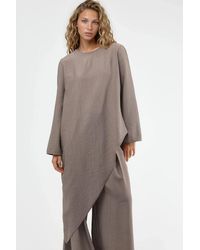 Busem - Texturierte Knopfleisten-Bluse Mit Langen Ärmeln - Lyst