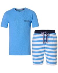 Phil & Co. Berlin - Shortama Maritim Pyjama Set Gestreept - Lyst