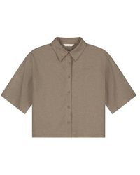 OLAF HUSSEIN - Blouse Korte Mouw W240307 Linen - Lyst
