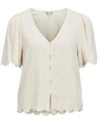 Object - Objsanne 2/4 Lo V-Neck Top Noos 23048114 Sandshell - Lyst