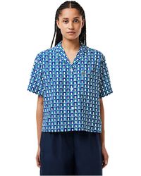 Lacoste - Geometrisch Korte Mouwen Shirt /Blauw) - Lyst