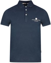 Aquascutum - London Bold Logo Polo Shirt Cotton - Lyst