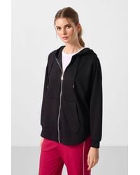 TOMMY LIFE - Oversized Hooded Long-Sleeve Zip Tunic Top - Lyst