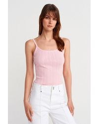 Dilvin - Slim Fit Ribbed Cotton Cami Top - Lyst
