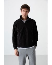 TOMMY LIFE - Slim Fit Half-Zip Plush Sweatshirt - Lyst