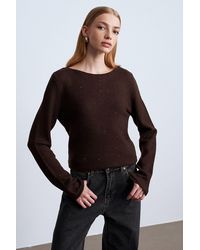 Dilvin - Boat Neck Sequin Knit Sweater - Lyst