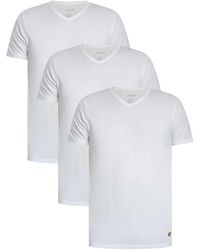 Lyle & Scott - Set Van 3 Basic Lounge T-Shirts Met V-Hals - Lyst