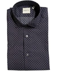 Bagutta - Blauwe Katoenen Slim Fit Overhemd Voor Mannen - Lyst