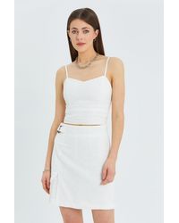 MixRay - Sweetheart Neckline Strappy Crop Cami Top - Lyst
