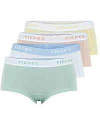 Pieces - Hipsters 4-Pack Pclogo Effen - Lyst